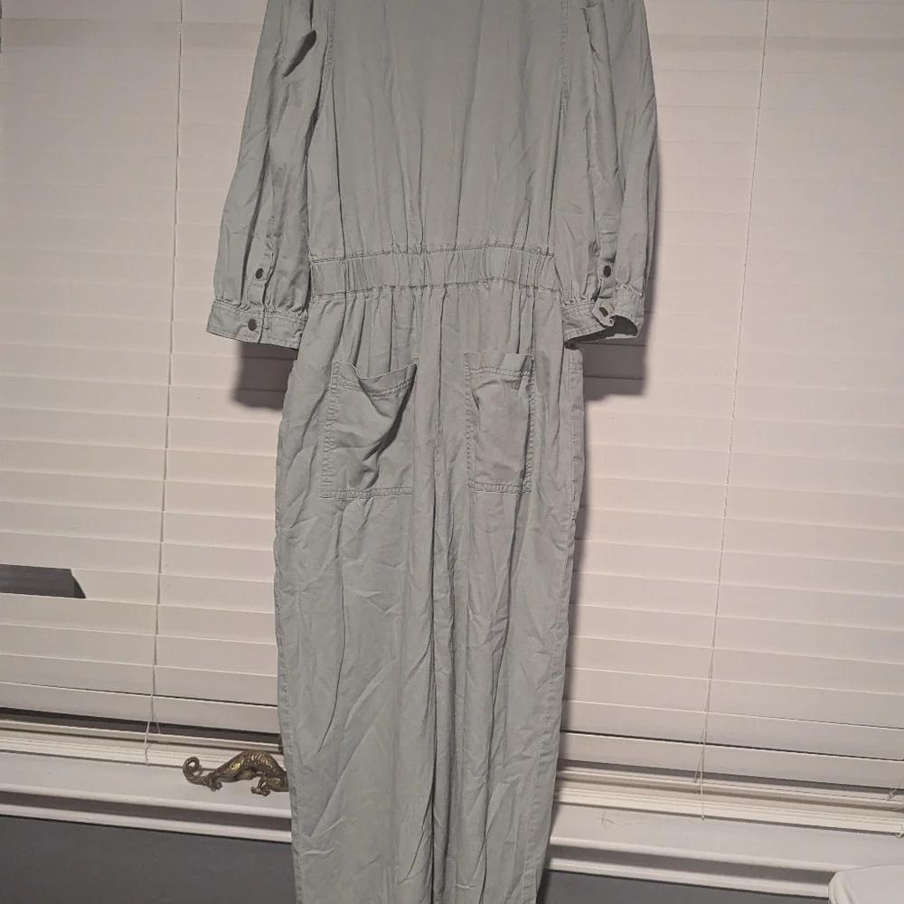Universal Thread Puff Sleeve Collared Boiler Utility Jumpsuit, Mint - Size 4 - Picture 7 of 7